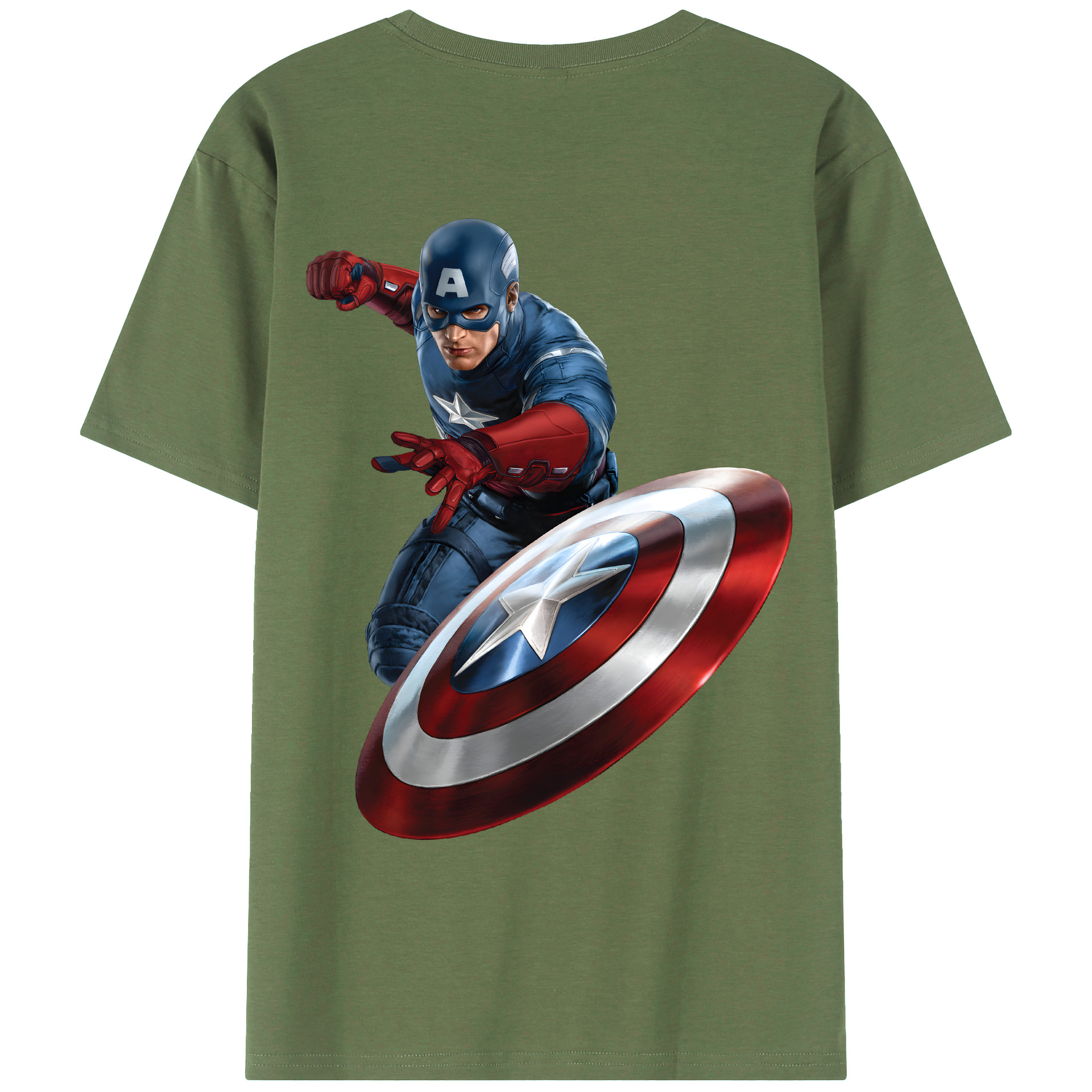 （画像用） アベンジャーズ The Avengers 綿100％ メンズ半袖Tシャツ（バックプリント） 通気性